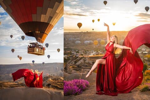 Séance photo en Cappadoce avec Flying Dress
