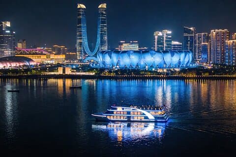 Nachtcruise op de Hangzhou Qiantang-rivier (ticket)