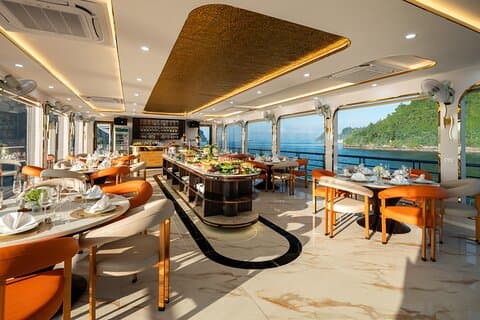 Croisière de luxe d'une journée dans la baie d'Ha Long avec buffet au départ du port de Tuan Chau