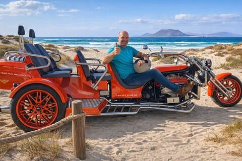 NY!V8TrikeTour med chauffør til de smukkeste steder på Fuerteventura