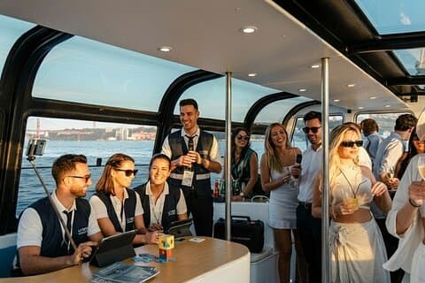 Lisbon Team Building Sunset Cruise Luxury Boat and Drinks