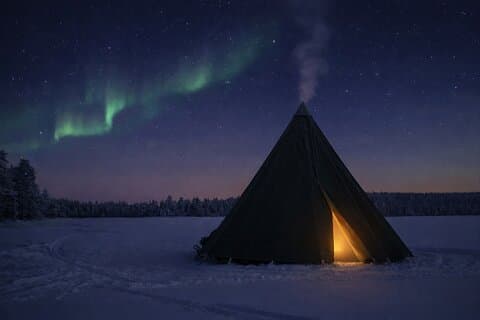 Aften isfiskeri på Niesikivalo Arctic Night Experience 4 timer