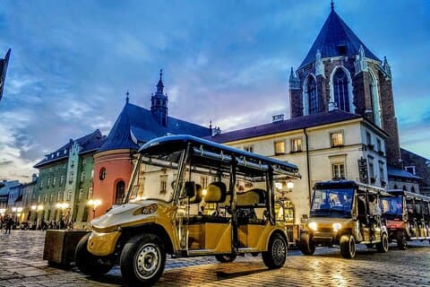 Cracovia: casco antiguo, Kazimierz judío y turismo por el gueto en carrito de golf eléctrico