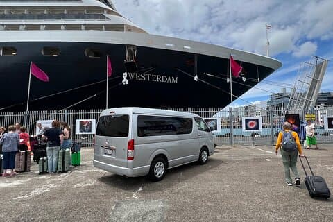 Privat transfer fra cruiseskip til Auckland flyplass