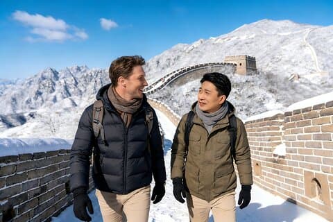 Privat transfer till Badaling Ski Resort och Great Wall från Peking