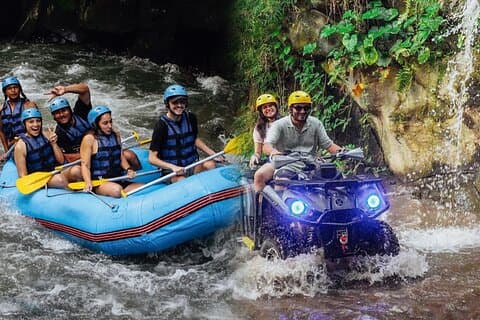 Bali ATV ride Kombiner ubud hvitt vann Rafting