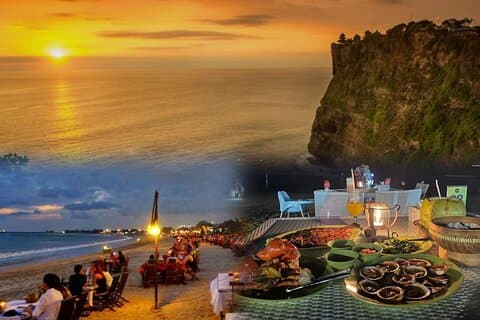 Private Tour Uluwatu kombinieren Jimbaran Meeresfrüchte Abendessen