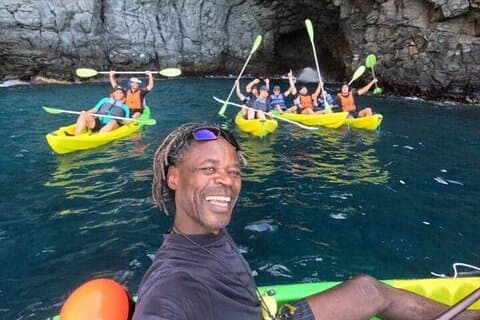 Kajak- og snorkeltur med skildpadder og delfiner