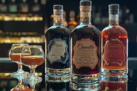 Downtown Reno Distillery Tasting Flight and Signature Cocktail