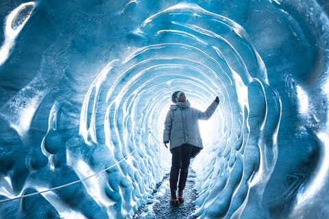 Excursión de un día a la cueva de hielo de Katla y la costa sur desde Reikiavik