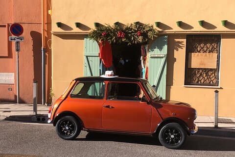 1987 Mini Austin på Franska Rivieran med chaufför/guide