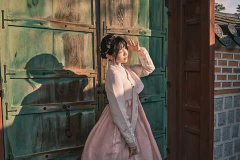 Filmische Hanbok fotoshoot