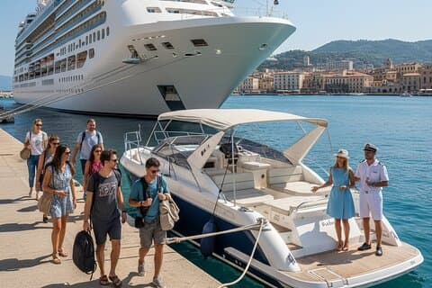 Amalfiküsten-Bootstour für verzauberte Prinzessin Kreuzfahrtpassagiere