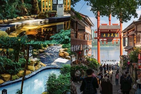 Chongqing Ciqikou antika stad och Hot Spring Taxi Tour