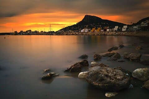 Coucher de soleil sur les îles Medes, Costa Brava