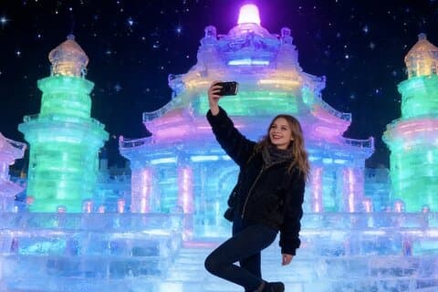 Private Day Tour to Badaling Great Wall and Longqing Gorge Ice Lantern Festival