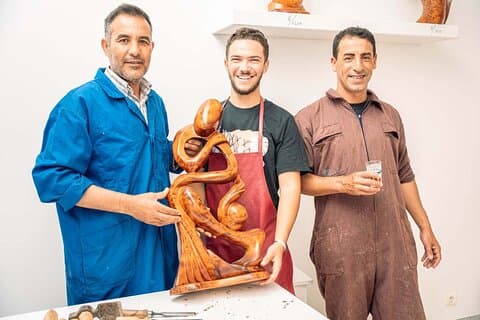 Create your own carving of cedar in Essaouira
