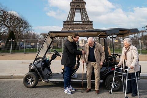 Private Paris Golf Cart Tour Effortless Sightseeing(Hotel Pickup)