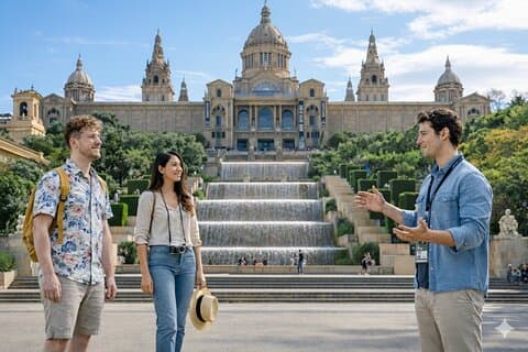 Barcelona bedste udsigter : Kabelbil, Montjuic Castle & Magic Fountain