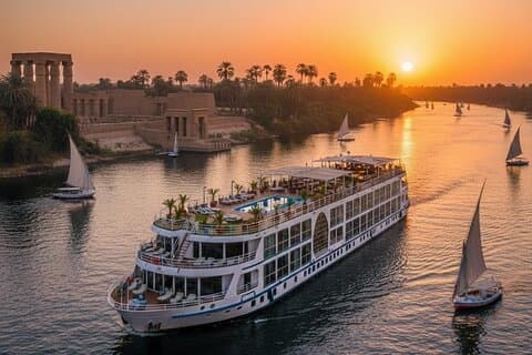 4Night Luxor til Aswan Nile Cruise med Hot Air Balloon & Abu Simbel