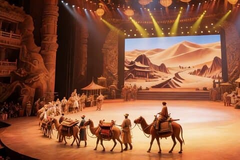 Tour notturno di Xi'an: Camel Bell Legend Show, mercato notturno e cena