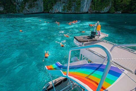 Phi Phi and Khai Snorkeling Tour with Waterslide from Khao Lak