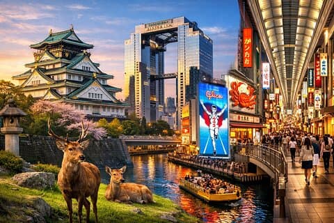 Osaka & Nara: Highlights Privat engelsk guidet tur fra Kyoto