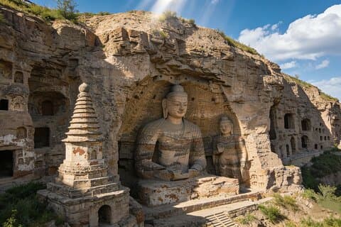 Tour privado de Datong: Maravillas del Templo Colgante y Grutas de Yungang