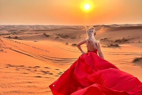Private Morning Dubai Red Desert Safari, boarding & Camel ride