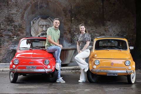 Fiat 500 fotograferingstur i Rom med Classic Car