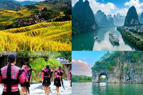 Excursión privada de 3 días a Guilin: aspectos más destacados de la ciudad, Longji Rice Terrace, crucero a Yangshuo