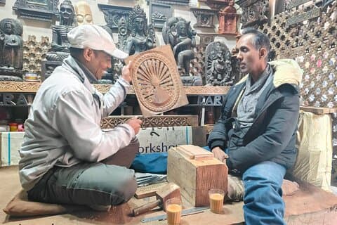 Houtsnijwerkplaats in Thamel