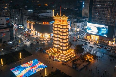 Zhengzhou bij nacht: Erqi Square en Market Tour