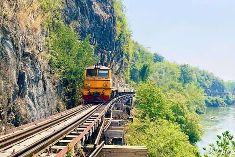 Kanchanaburi Hellfire Pass and Train Riding Along Death Railway.