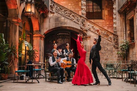 Flamencoshow in het Dalmases-paleis in Barcelona