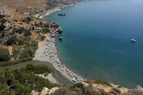 Tour privado a la playa de Preveli y al pueblo de Spili