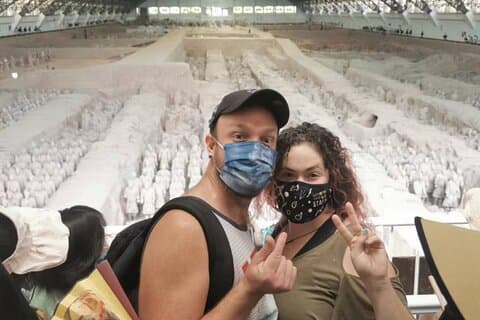 Excursion privée d'une journée du guerrier en terre cuite Xian au départ de Shanghai par vol