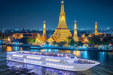 Bangkok The Luxury White Sunset or Dinner Cruise (Asiatique Pier)