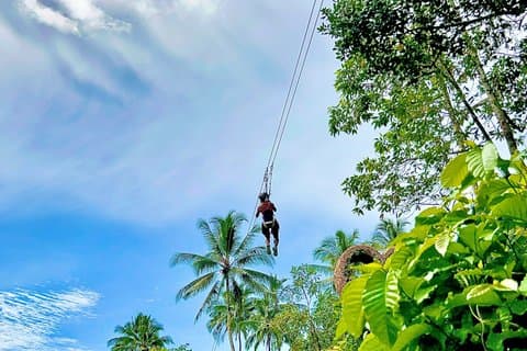 Bali Ubud Zip-line en Rafting Avontuur met Maaltijden
