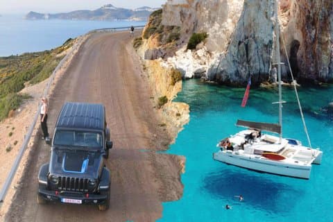 Cruzeiro de catamarã até Kleftiko e Jeep Safari
