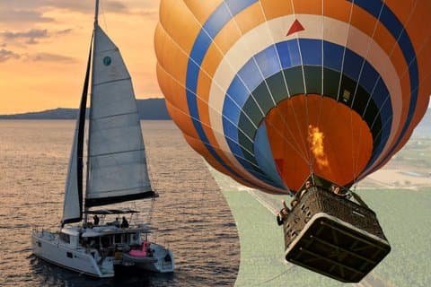Sunrise Balloon Flight and Sunset Catamaran Cruise