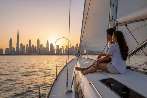 Seils of Dubai delt sejlbådstur med svømning