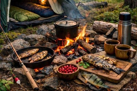 24-Stunden-Überleben in Lappland Wald Sauna Hot tube und Mittagessen
