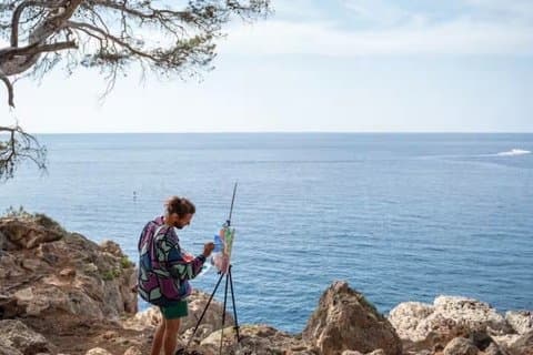 Buiten schilderen in Deià aan zee
