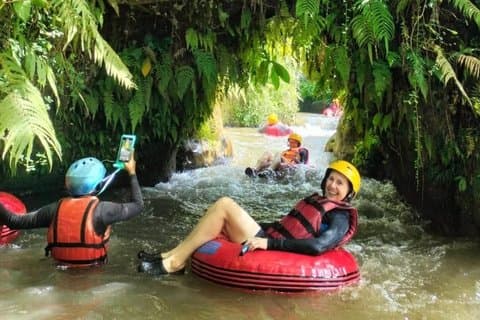 Ubud: Cave Tubing, Waterfall ATV & Tlaga Singha Club