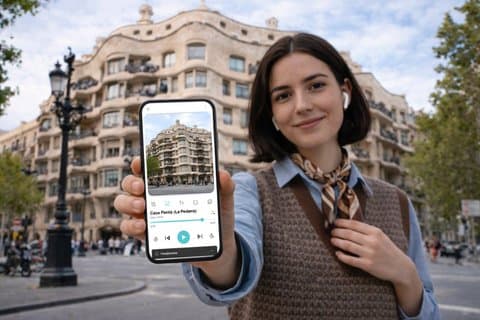 Barcelona La Pedrera Casa Mila billett og lyd Quiz
