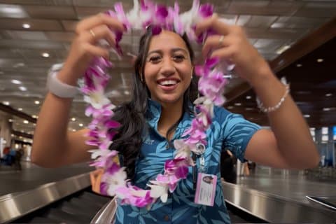 Traditional Airport Lei Greeting on Lihue Kauai