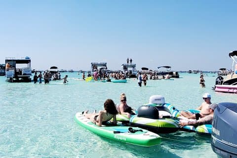Private Captained Pontoon to Crab Island Choose 3, 4, 5, or 6 Hrs