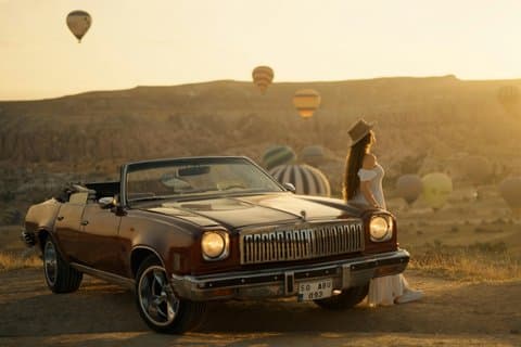 Excursion privée en voiture classique en Cappadoce Lever ou coucher du soleil