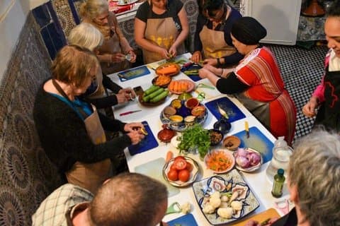 Marokkansk madlavningskursus og frokost i en traditionel riad